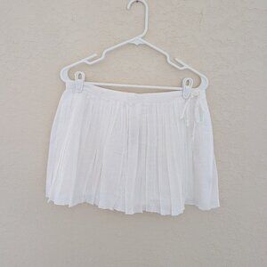 Vintage American Eagle Y2K White Pleated Lined Summer Mini Skirt Sz 6 NWT